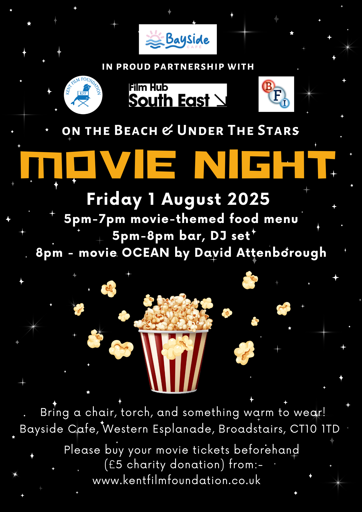 Movie Night Pop Up event flyer